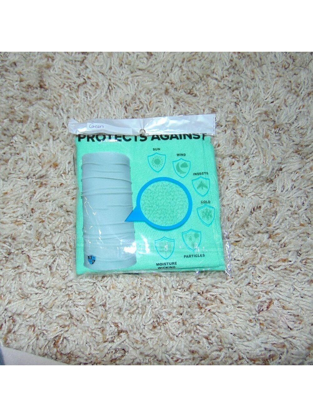 Neck Gaiter Aqua Blue Womens SA Face Mask Headband Shield Wrap Adult